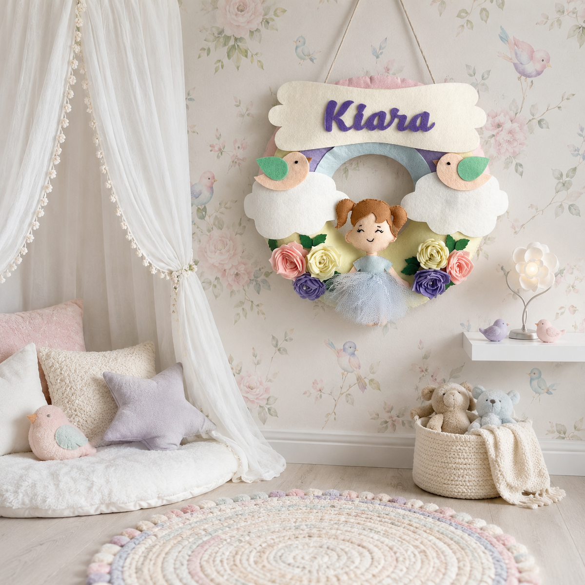 Babble Wrap  Flower Fairy Name Hanging