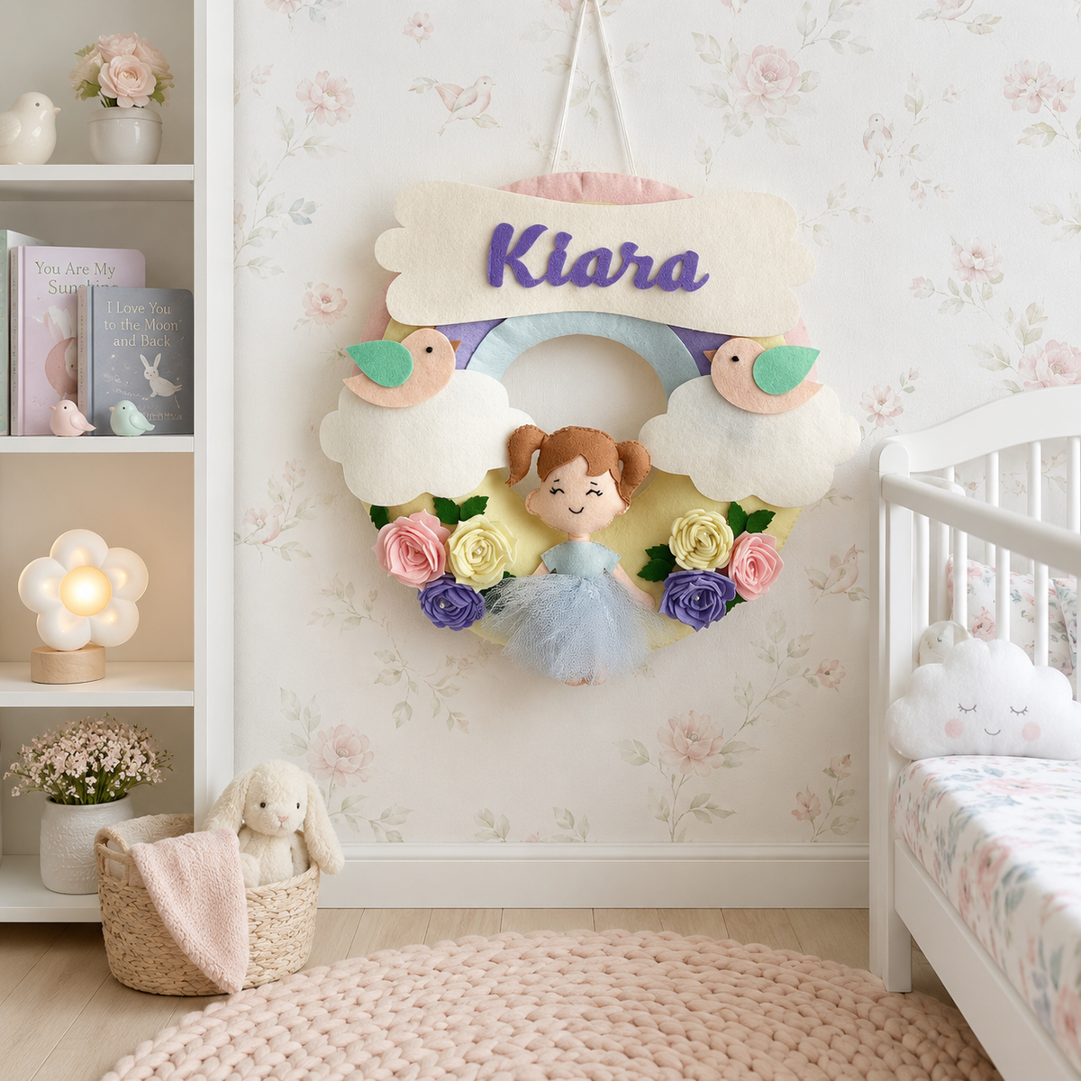 Babble Wrap  Flower Fairy Name Hanging