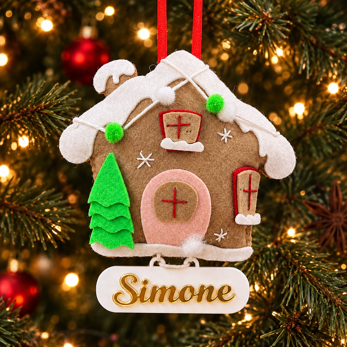 Gingerbread House Felt Ornament