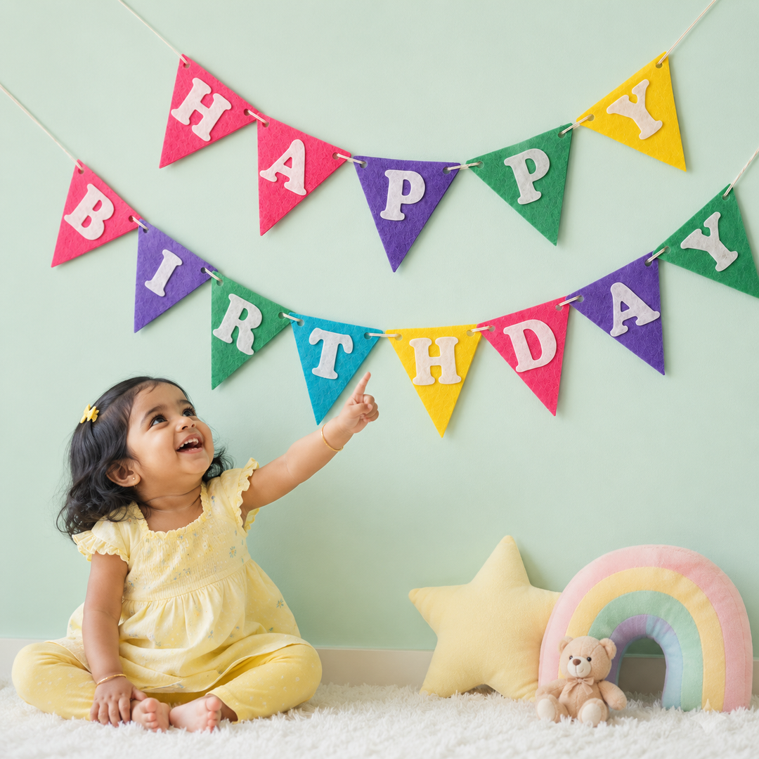 Babble Wrap Happy Felt Flag Birthday Banner/Garland