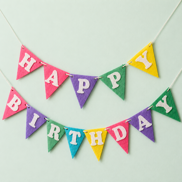 Babble Wrap Happy Felt Flag Birthday Banner/Garland