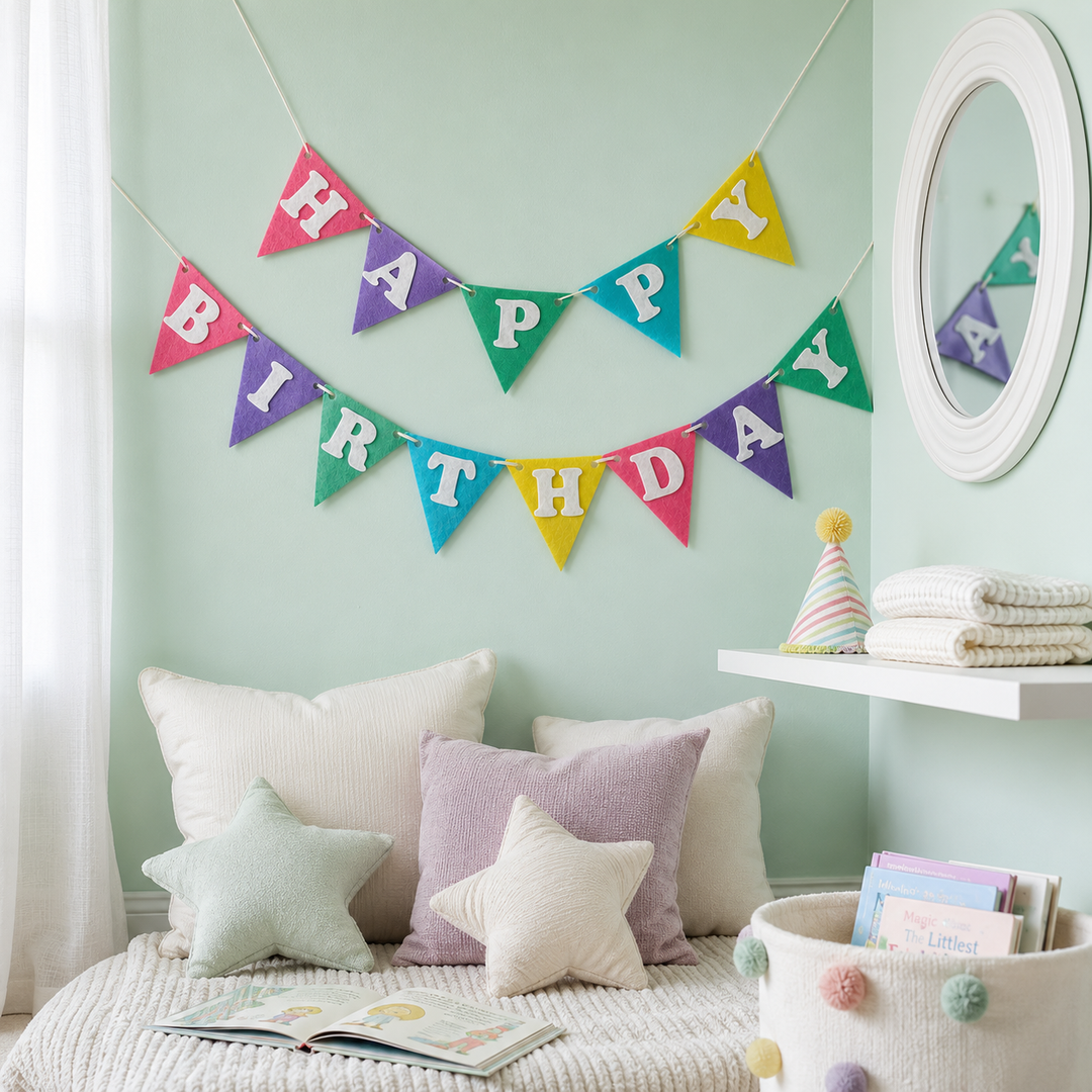Babble Wrap Happy Felt Flag Birthday Banner/Garland