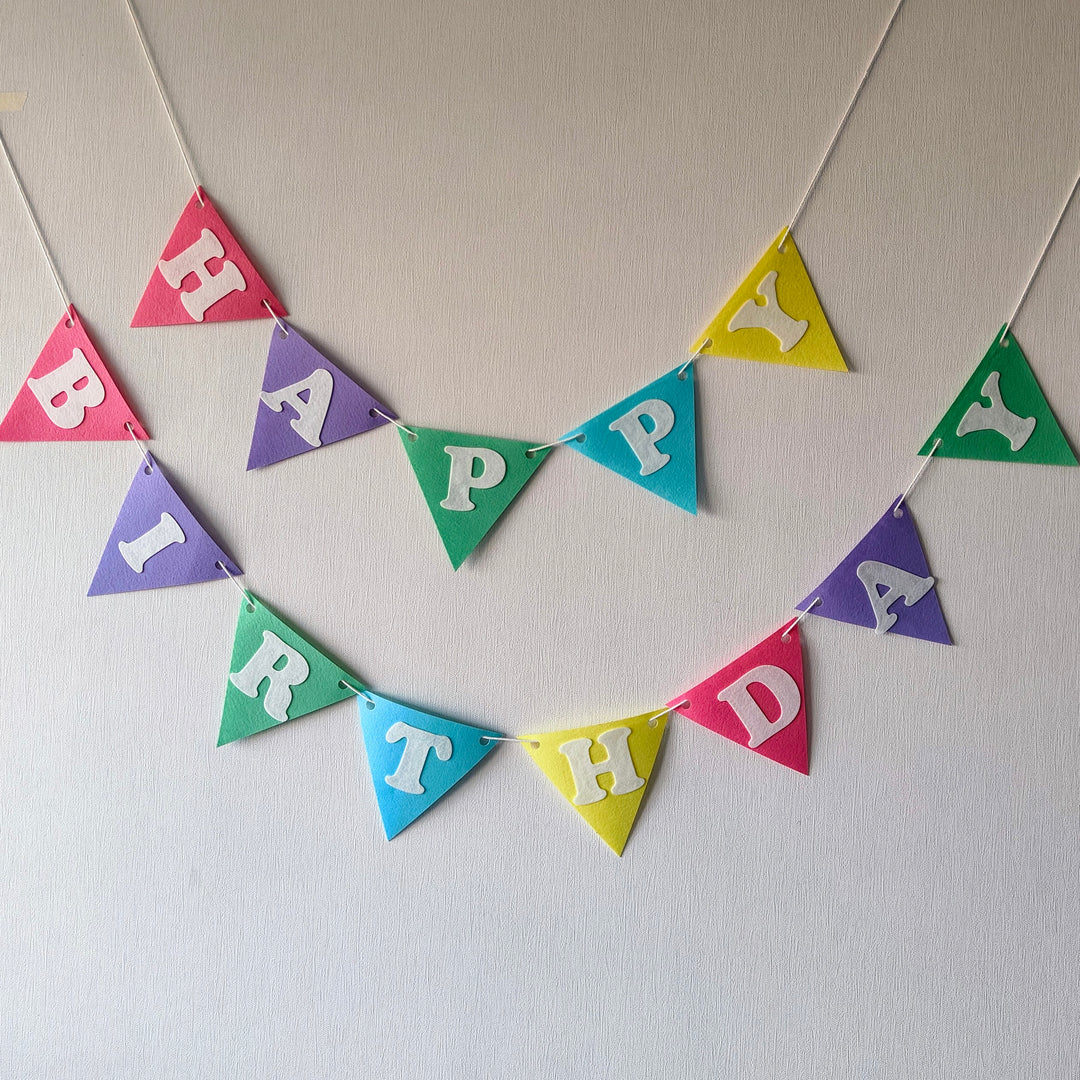 Babble Wrap Happy Felt Flag Birthday Banner/Garland
