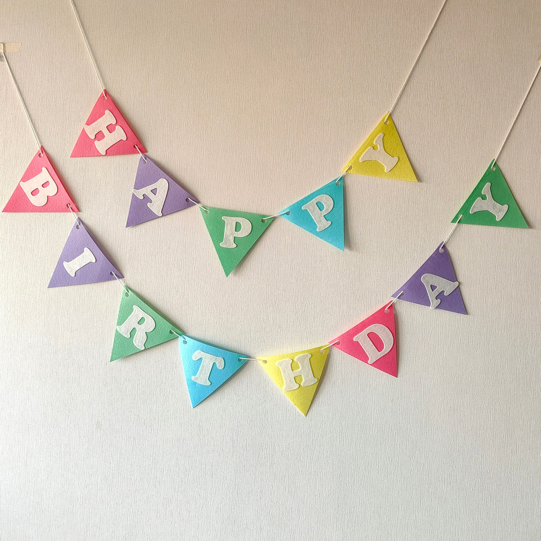 Babble Wrap Happy Felt Flag Birthday Banner/Garland