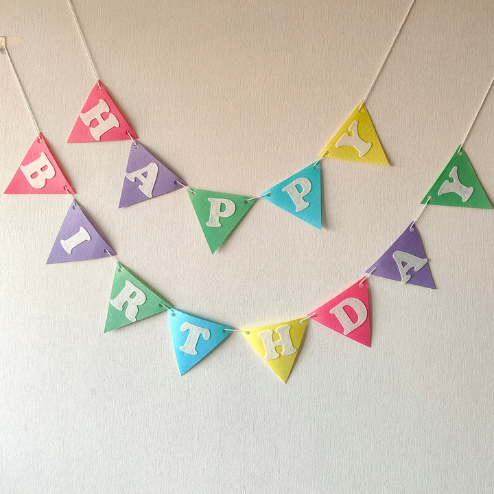 Babble Wrap Happy Felt Flag Birthday Banner/Garland