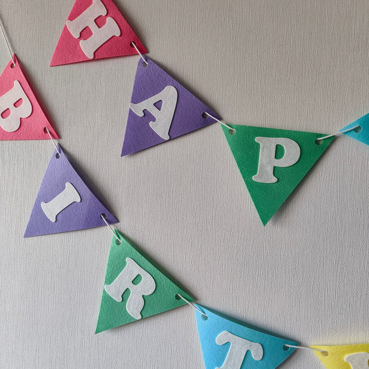 Babble Wrap Happy Felt Flag Birthday Banner/Garland