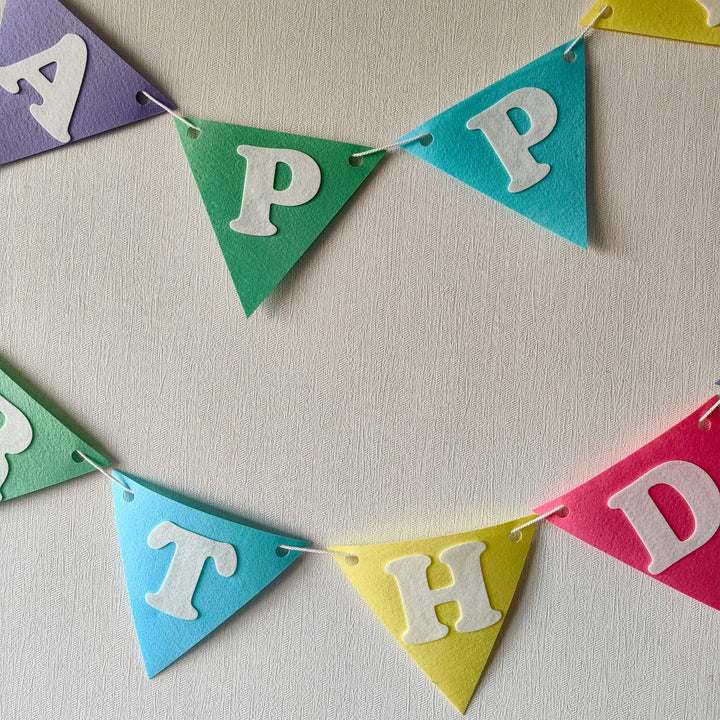 Babble Wrap Happy Felt Flag Birthday Banner/Garland