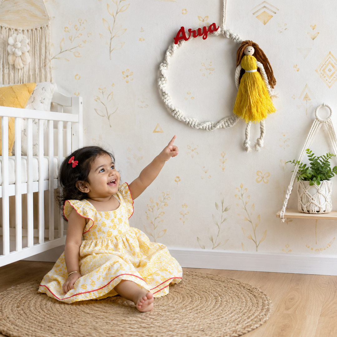 Babble Wrap Lily Macrame Name Hanging