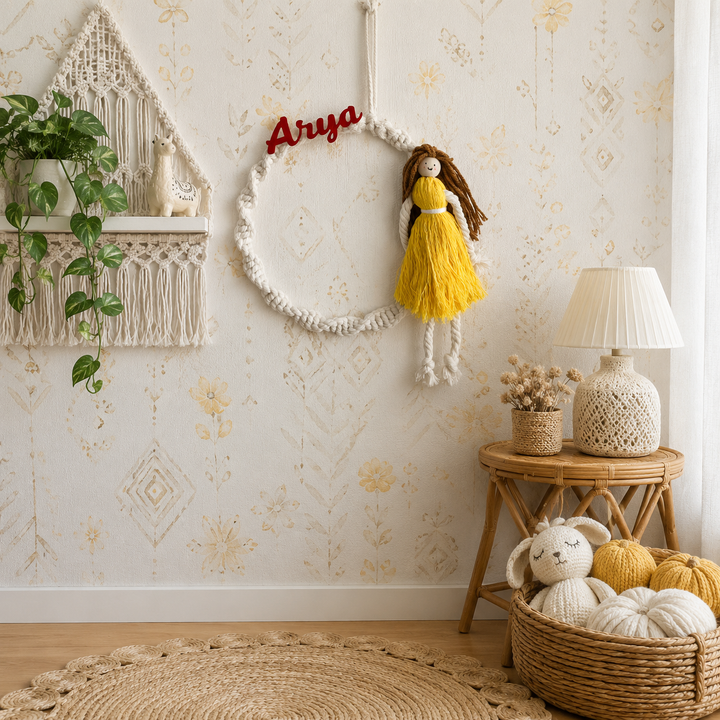 Babble Wrap Lily Macrame Name Hanging