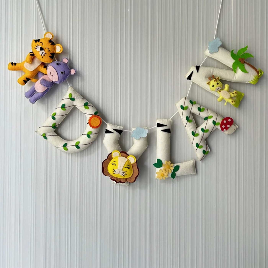 Babble Wrap Little Jungle Tales – Ivory Safari Name Bunting/Garland