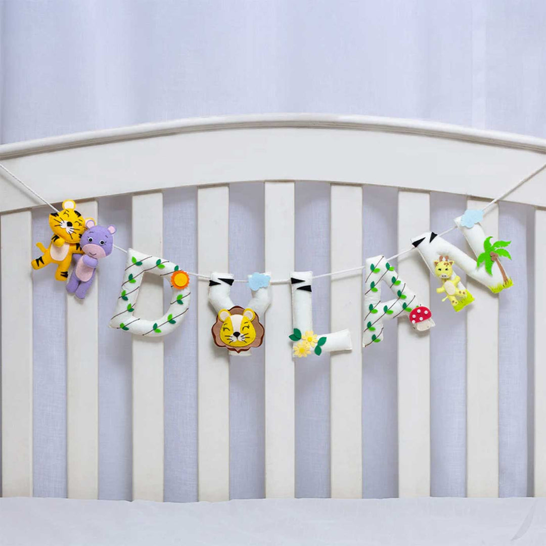 Babble Wrap Little Jungle Tales – Ivory Safari Name Bunting/Garland