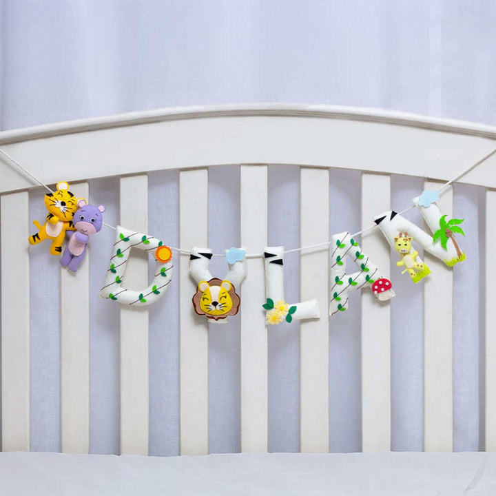 Babble Wrap Little Jungle Tales – Ivory Safari Name Bunting/Garland