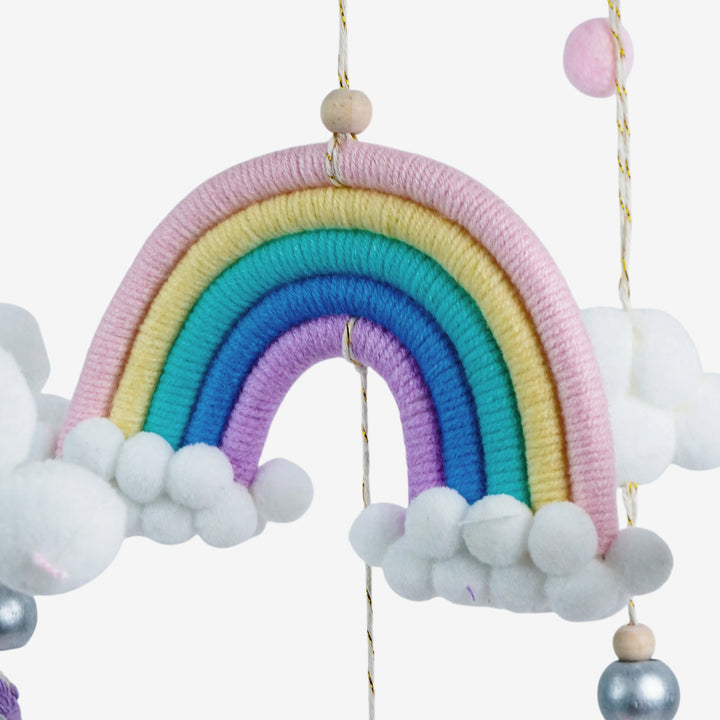 Babble Wrap Macrame Cot / Crib Mobile - Rainbow Dreams