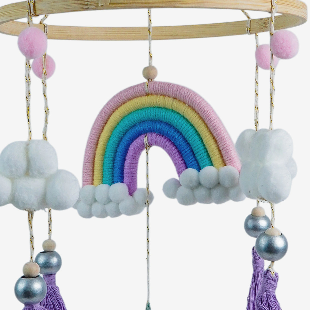 Babble Wrap Macrame Cot / Crib Mobile - Rainbow Dreams