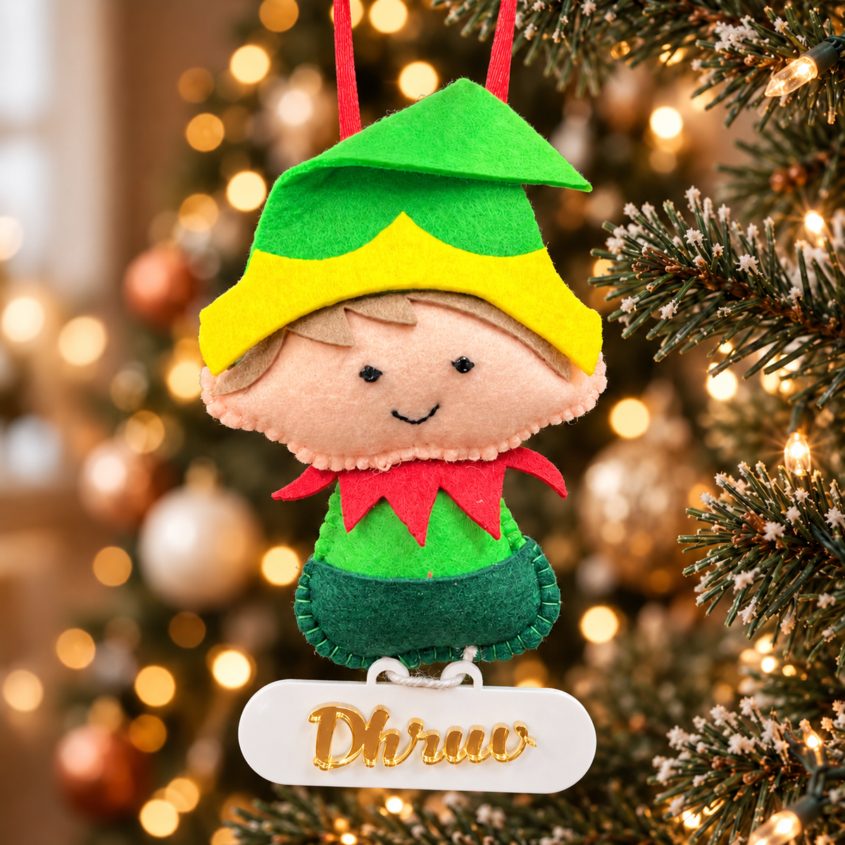 Merry Elf Felt Ornament