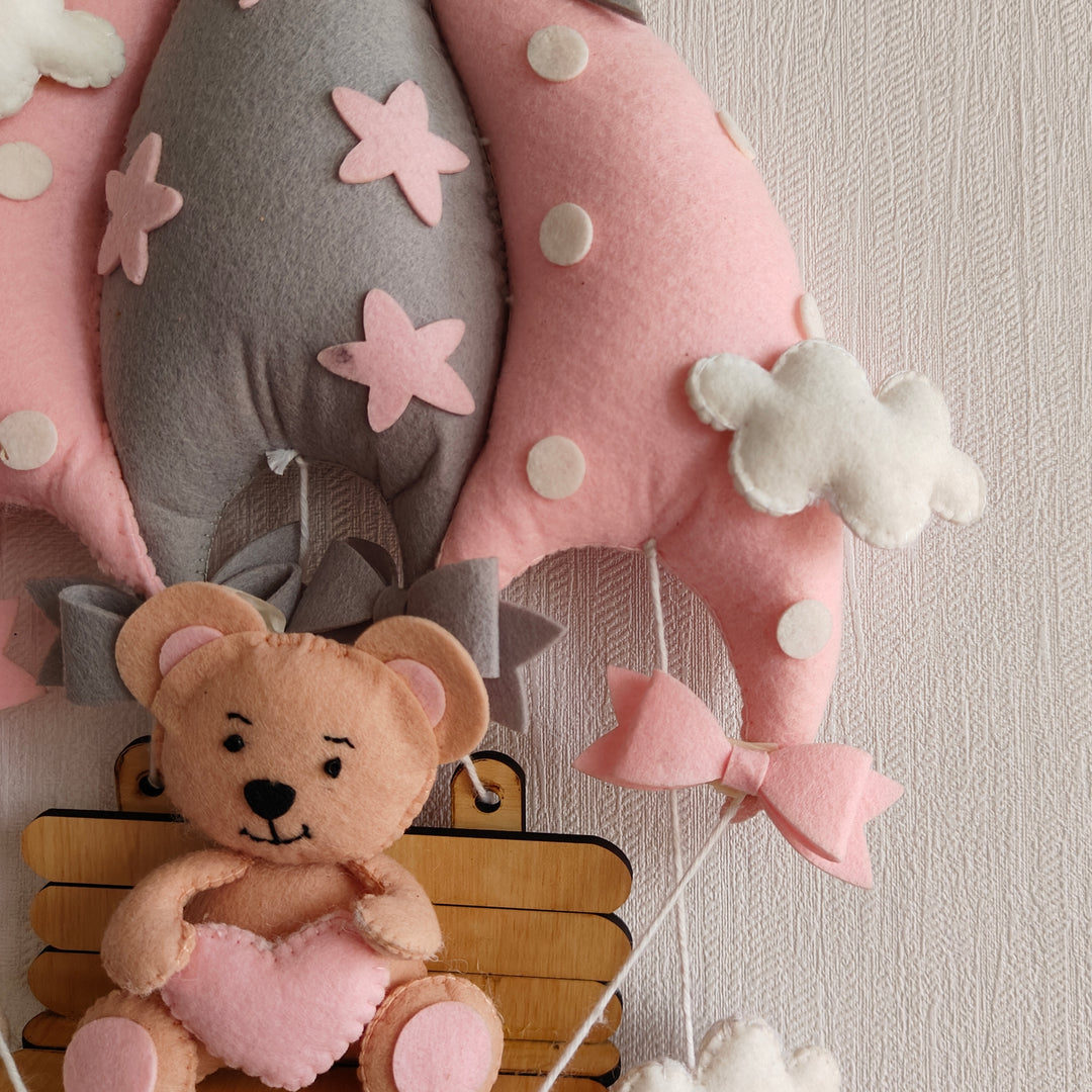 Babble Wrap Minty Green Teddy On a Swing Name Hanging