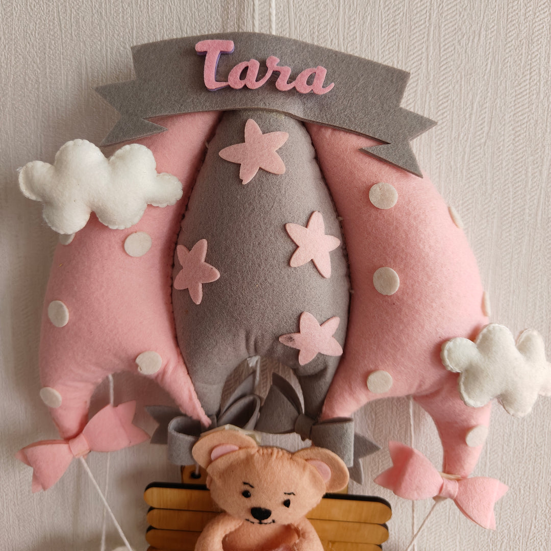 Babble Wrap Minty Green Teddy On a Swing Name Hanging