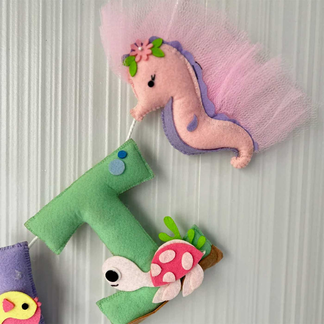 Babble Wrap Pink Mermaid Name Bunting/Garland