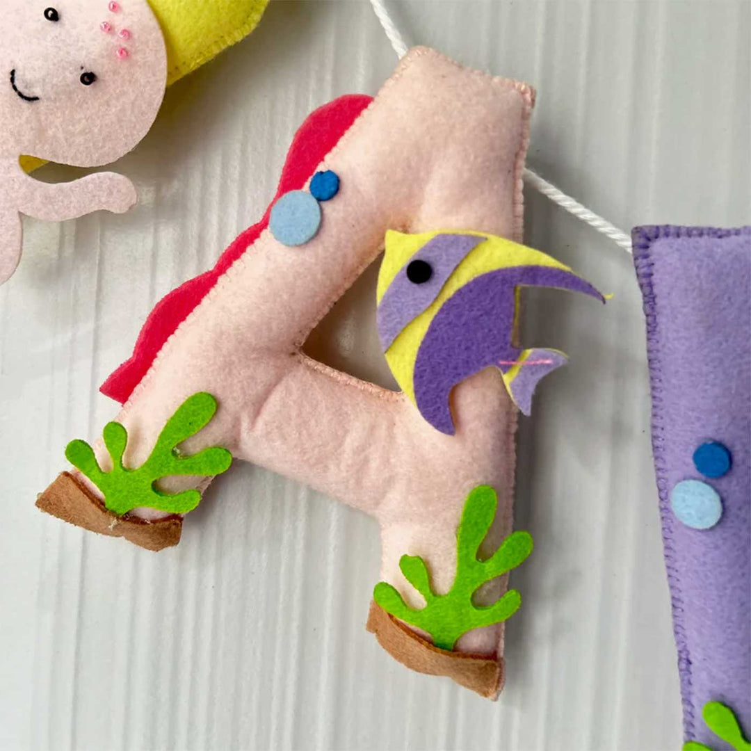 Babble Wrap Pink Mermaid Name Bunting/Garland