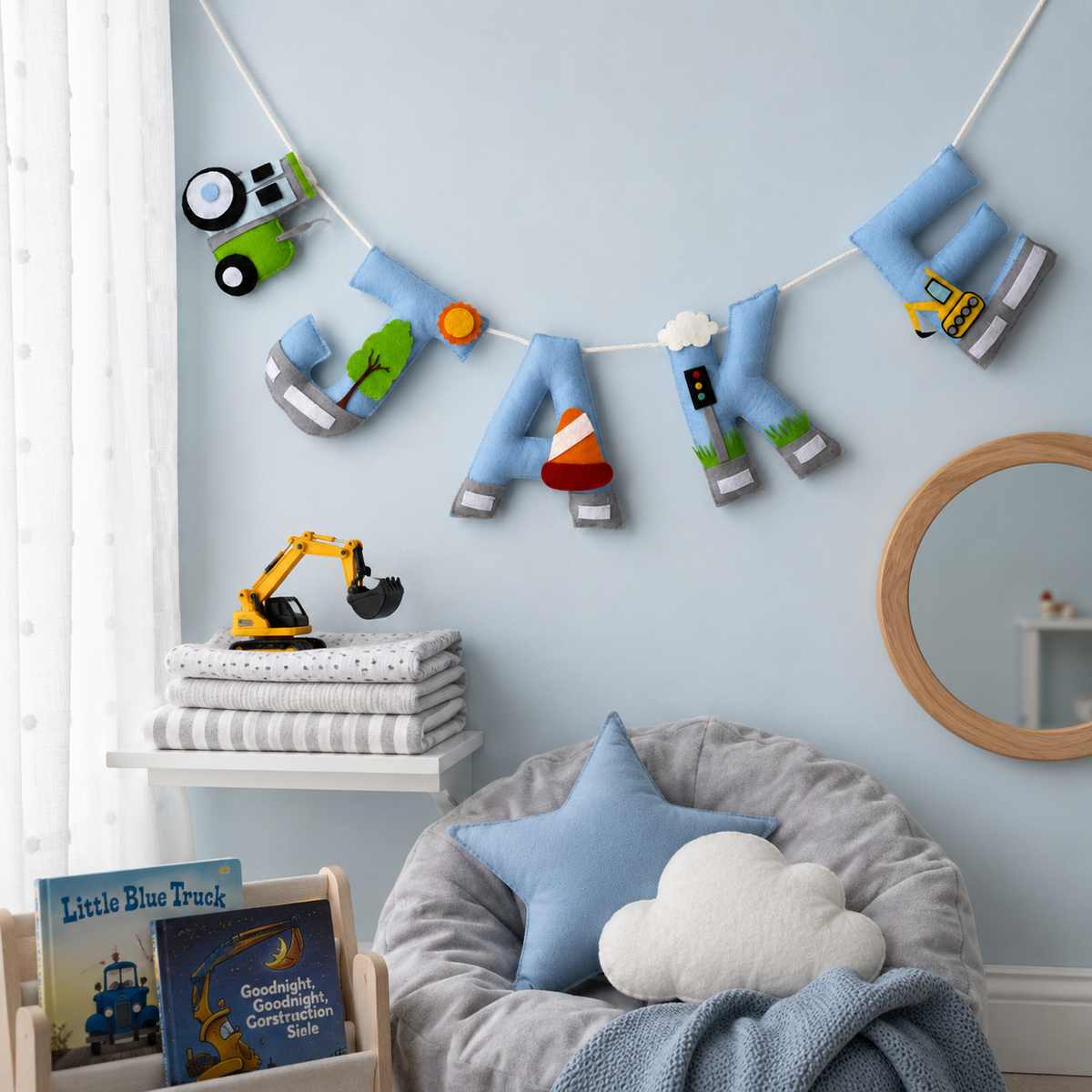 Babble Wrap Road Building Name Bunting/Garland