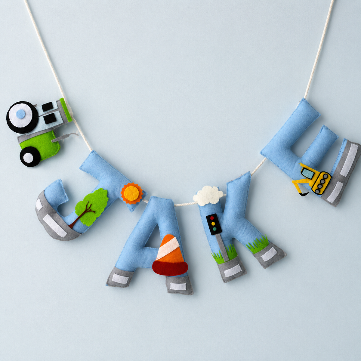 Babble Wrap Road Building Name Bunting/Garland
