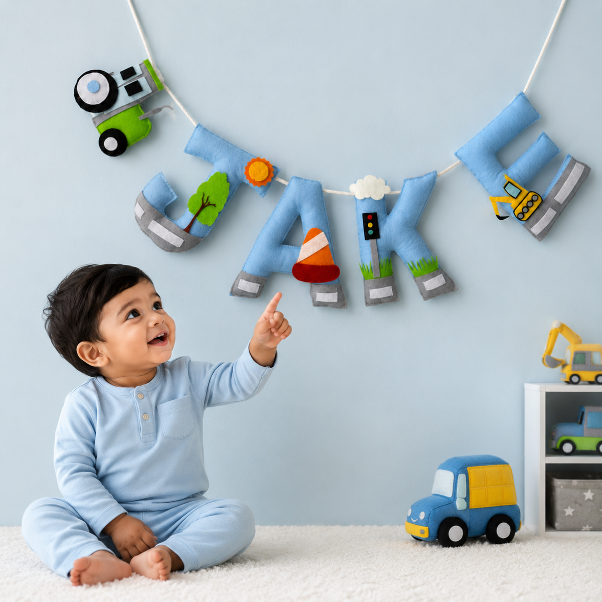 Babble Wrap Road Building Name Bunting/Garland
