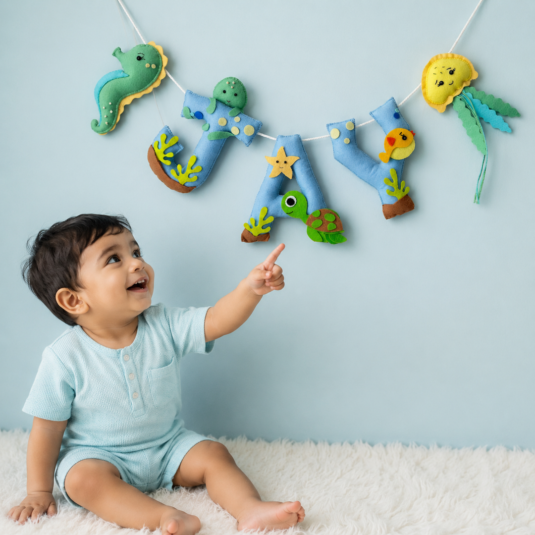 Babble Wrap Sea World Name Bunting/Garland