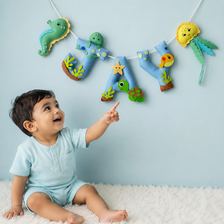 Babble Wrap Sea World Name Bunting/Garland