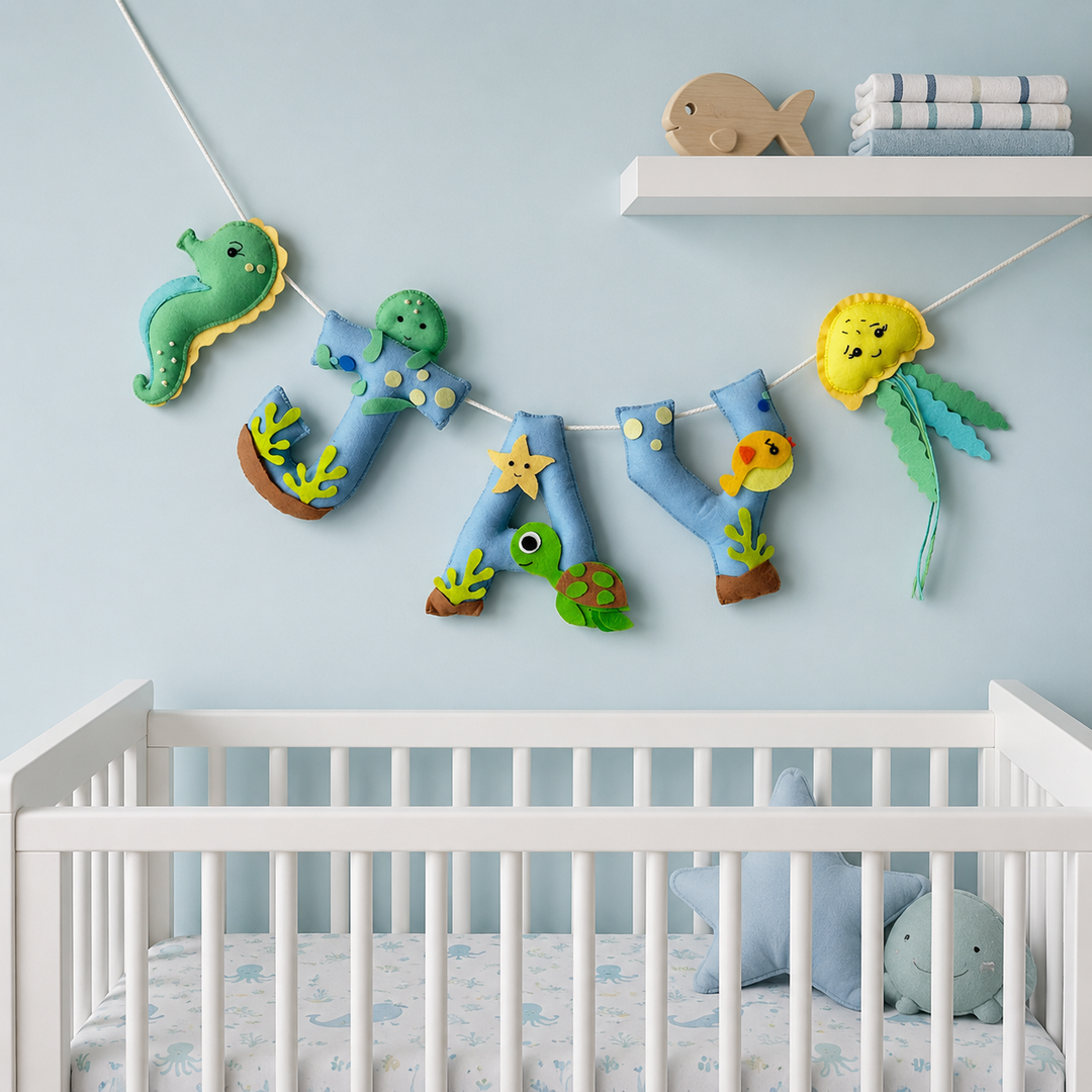 Babble Wrap Sea World Name Bunting/Garland
