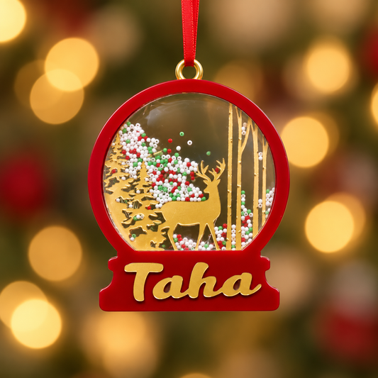 Babble Wrap Shaker Ornament- Red Reindeer