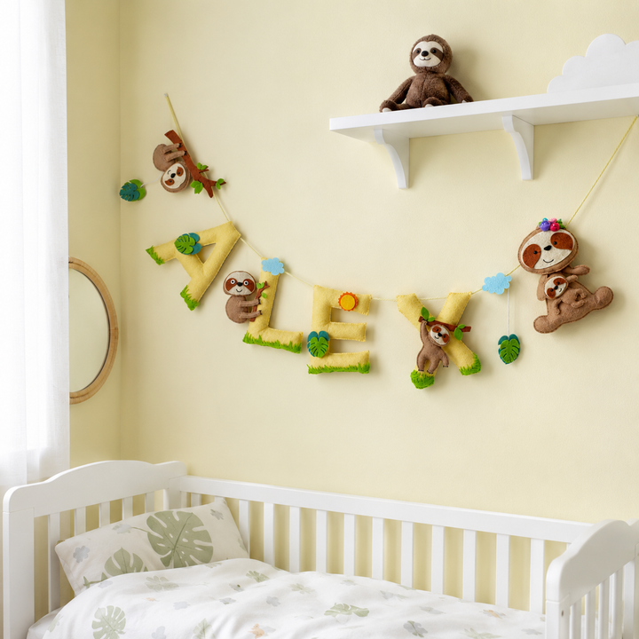 Babble Wrap Sloth Sanctuary Name Bunting/Garland