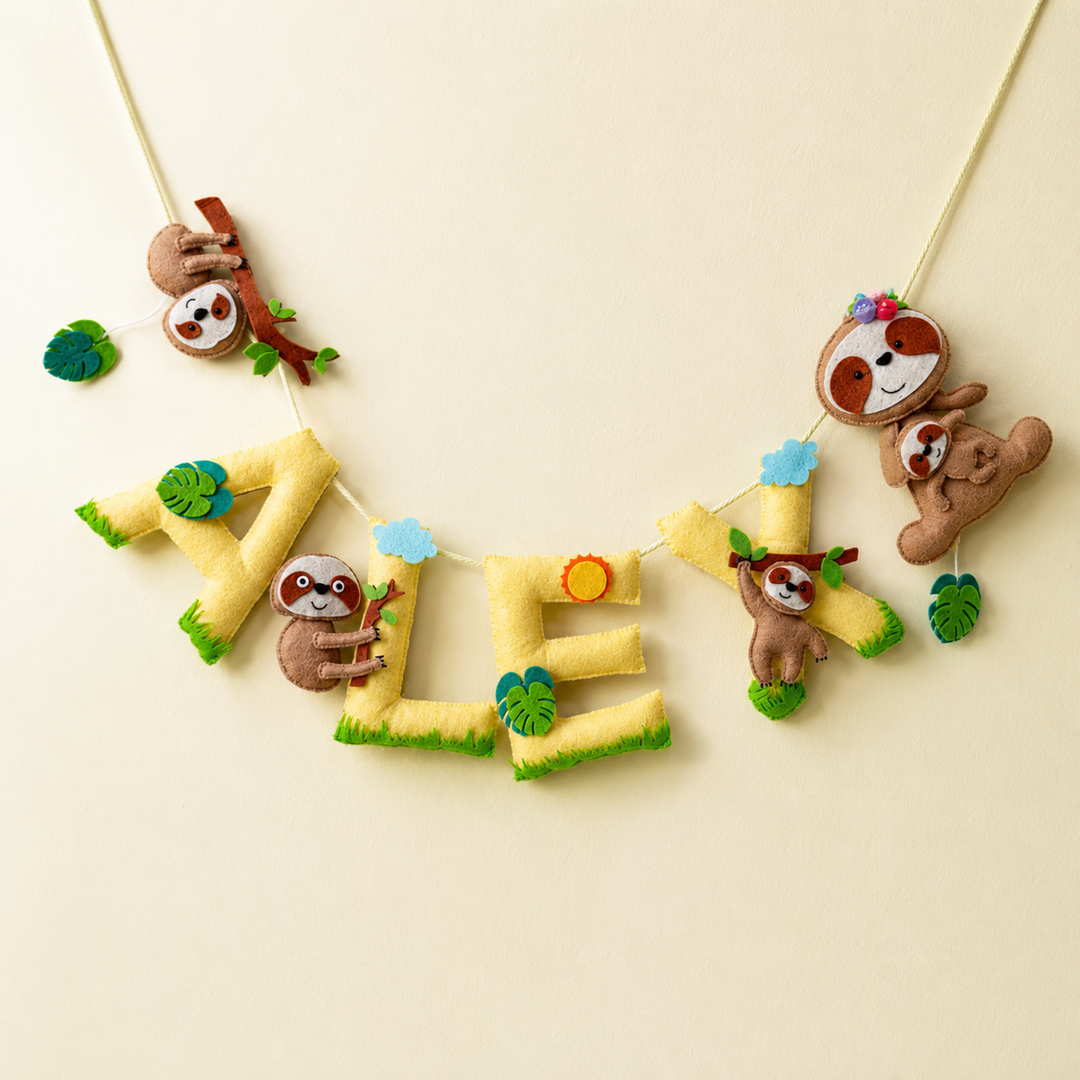 Babble Wrap Sloth Sanctuary Name Bunting/Garland