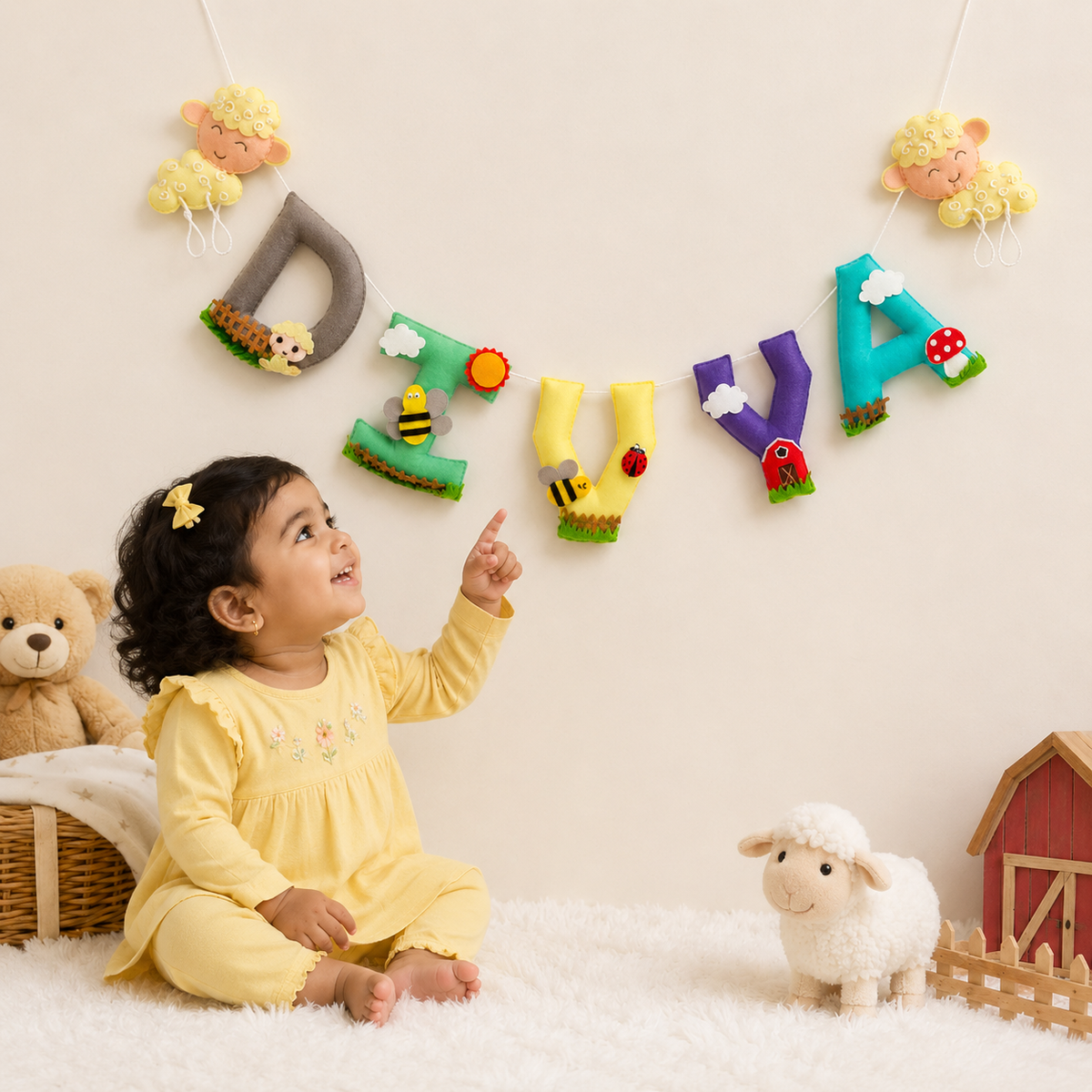 Babble Wrap Snuggly Sheep  Name Bunting/Garland