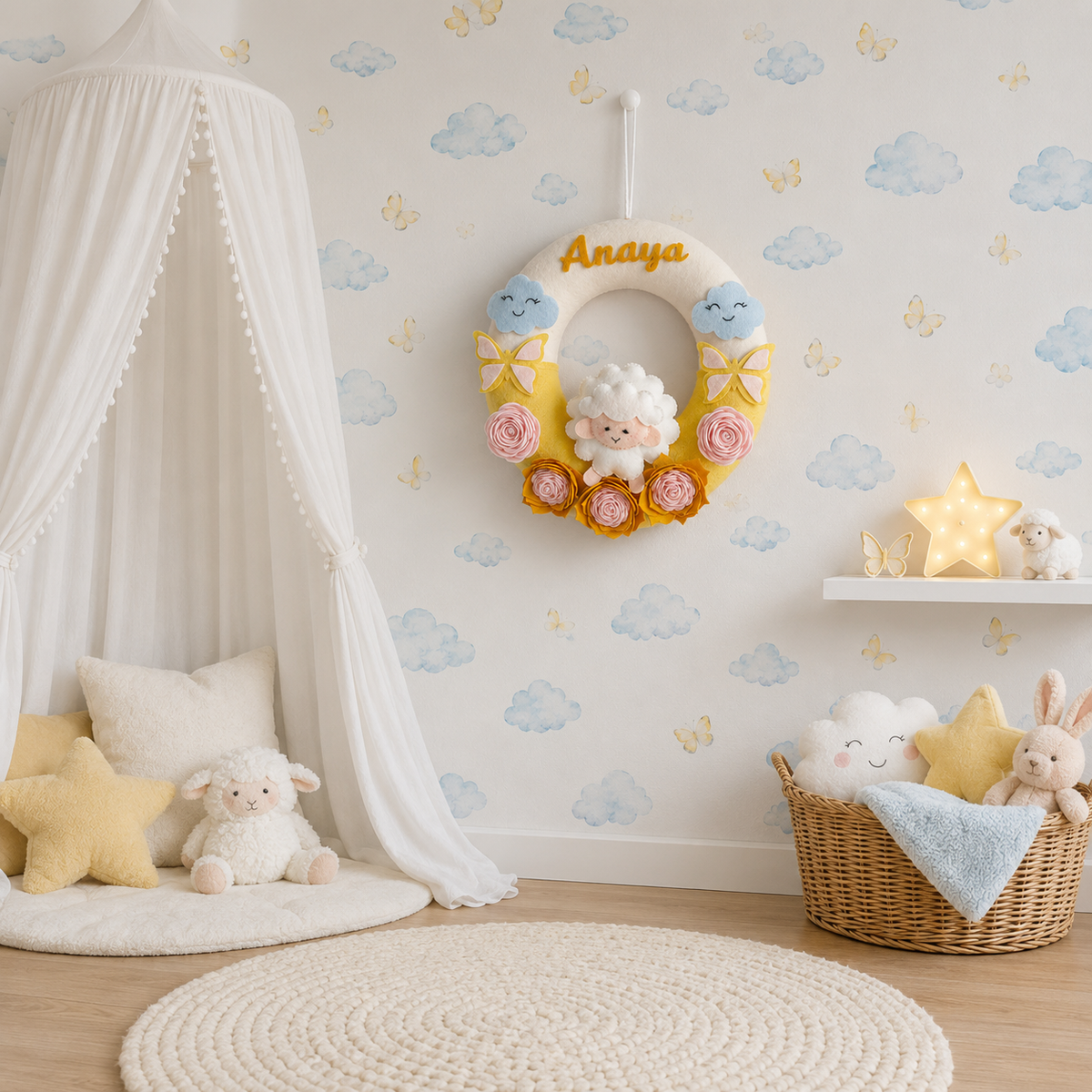 Babble Wrap Snuggly Sheep Name Hanging