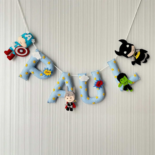 Babble Wrap Superheroes Name Bunting/Garland