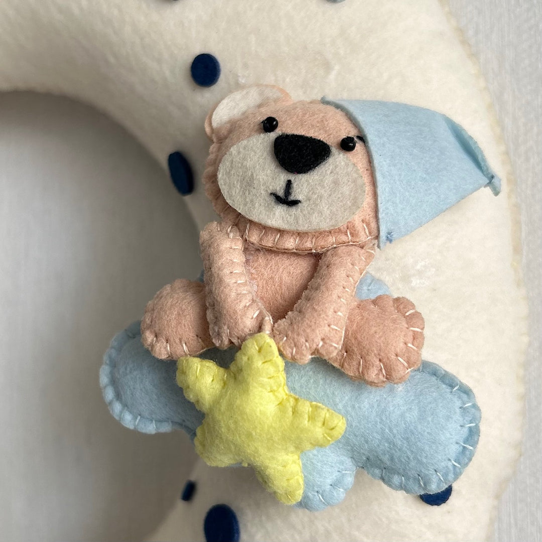 Babble Wrap Teddy on a Car Name Hanging