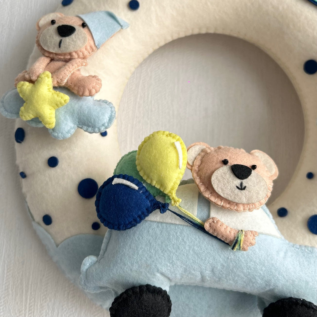 Babble Wrap Teddy on a Car Name Hanging