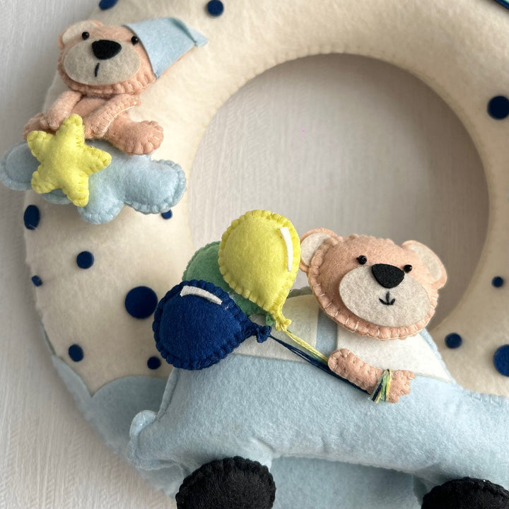 Babble Wrap Teddy on a Car Name Hanging