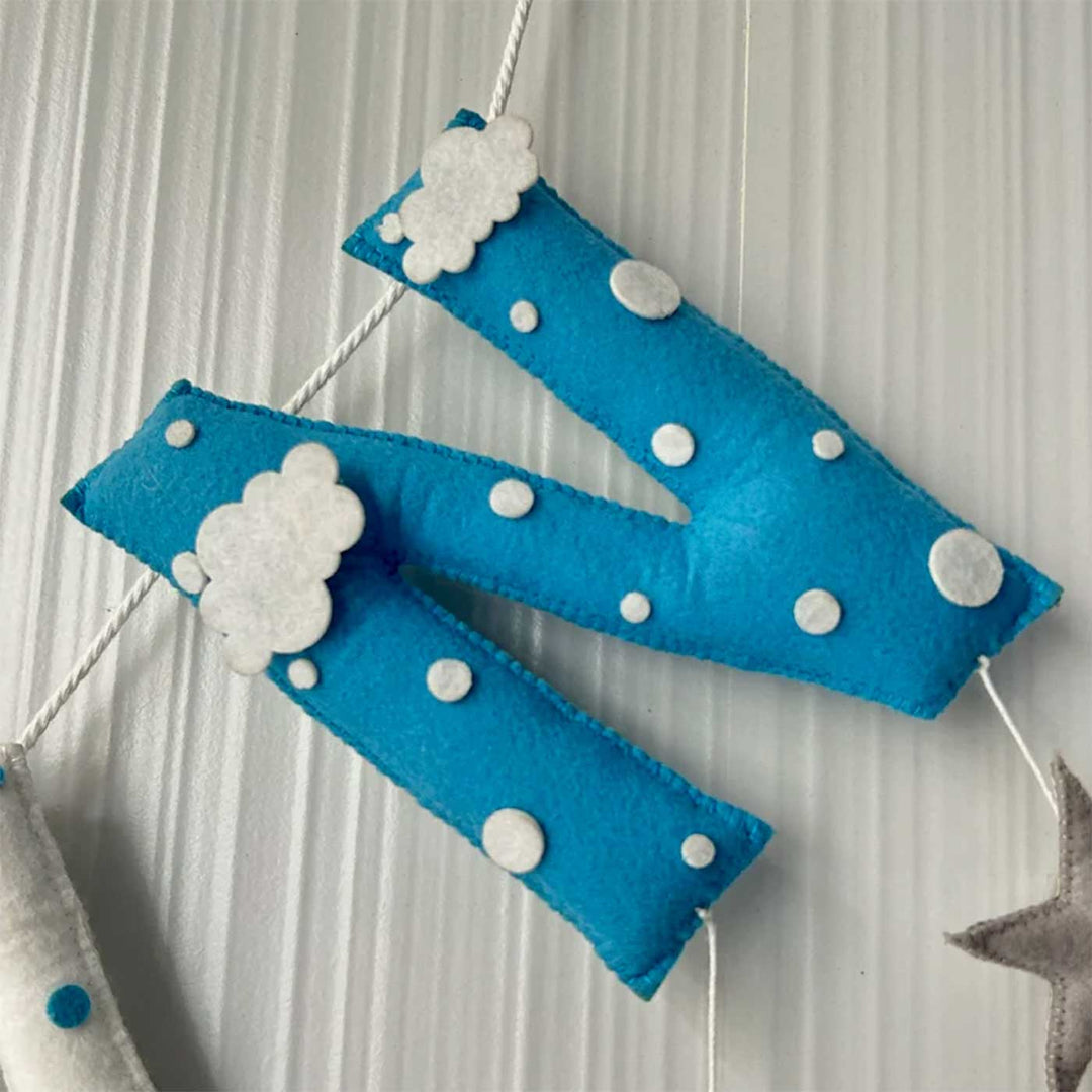 Babble Wrap Teddy on a Plane Name Bunting Garland