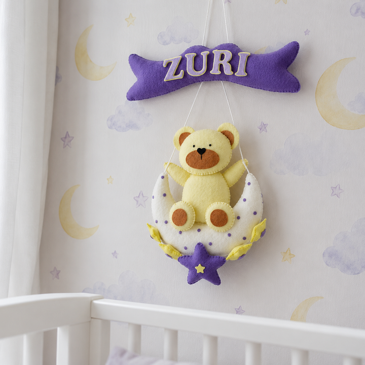Babble Wrap  Teddy's Starry Moon Name Hanging