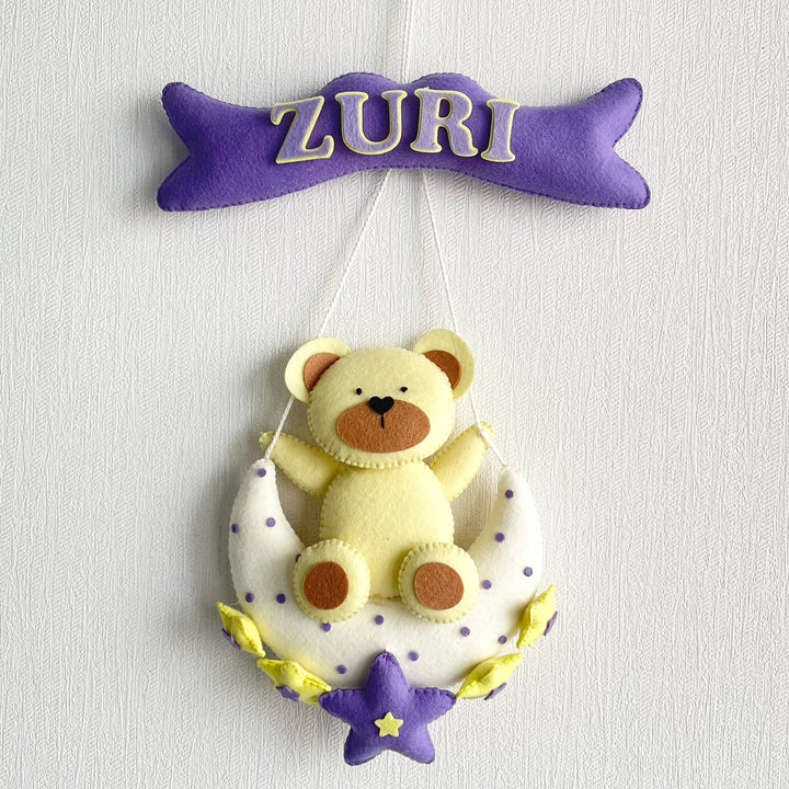 Babble Wrap  Teddy's Starry Moon Name Hanging