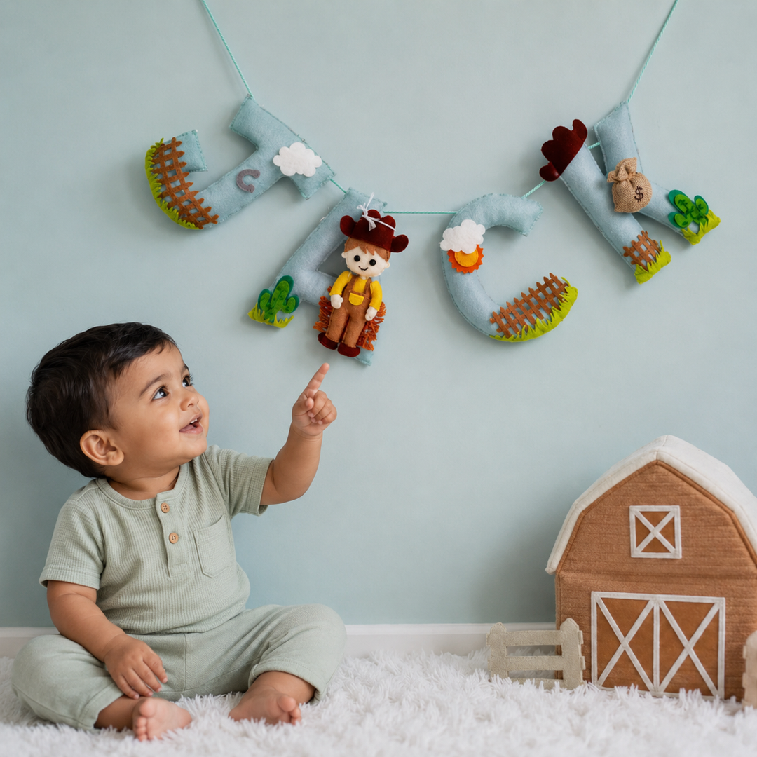 Babble Wrap The Wild West Name Bunting/Garland - Cow Boy