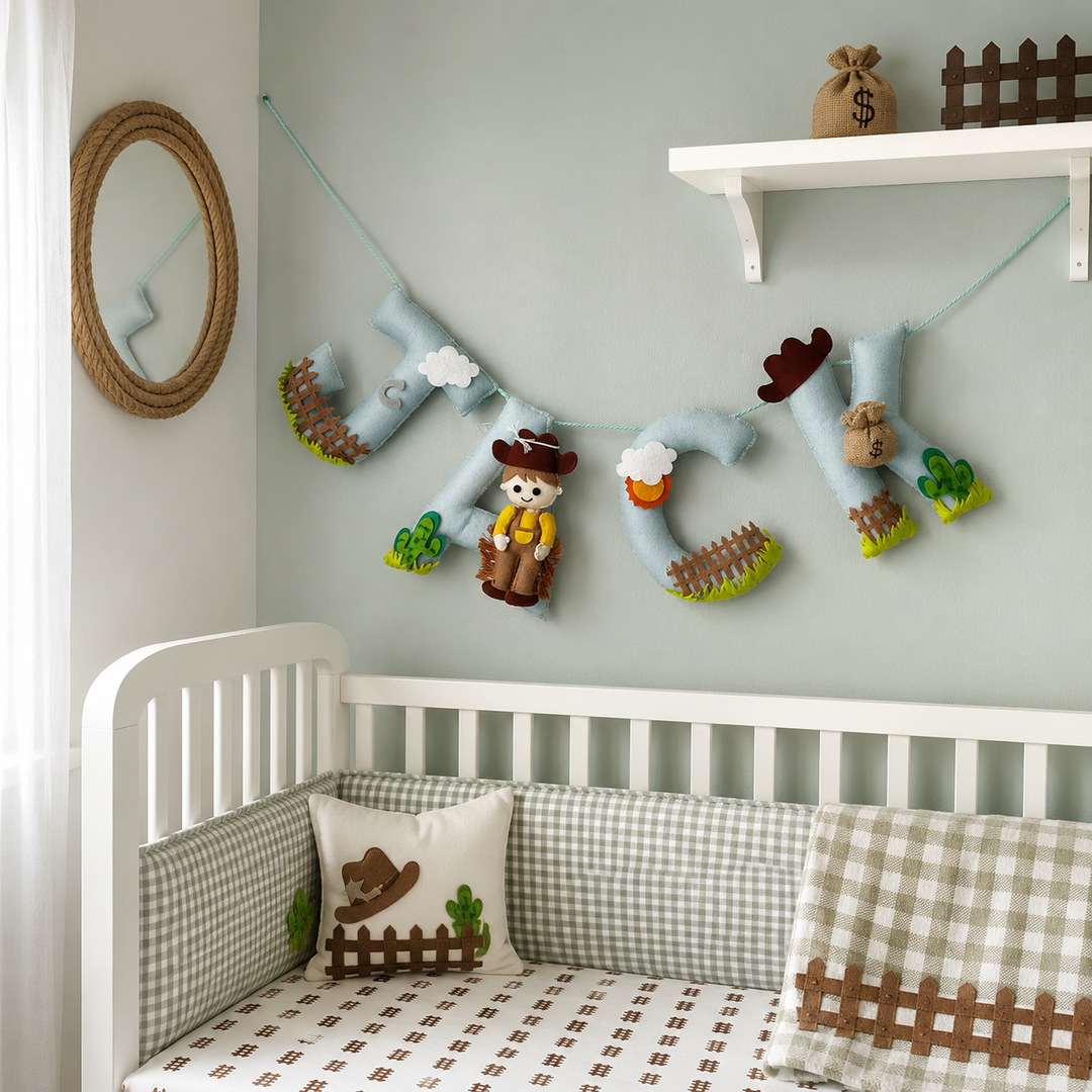 Babble Wrap The Wild West Name Bunting/Garland - Cow Boy