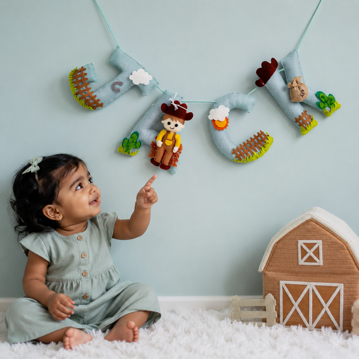Babble Wrap The Wild West Name Bunting/Garland - Cow Boy