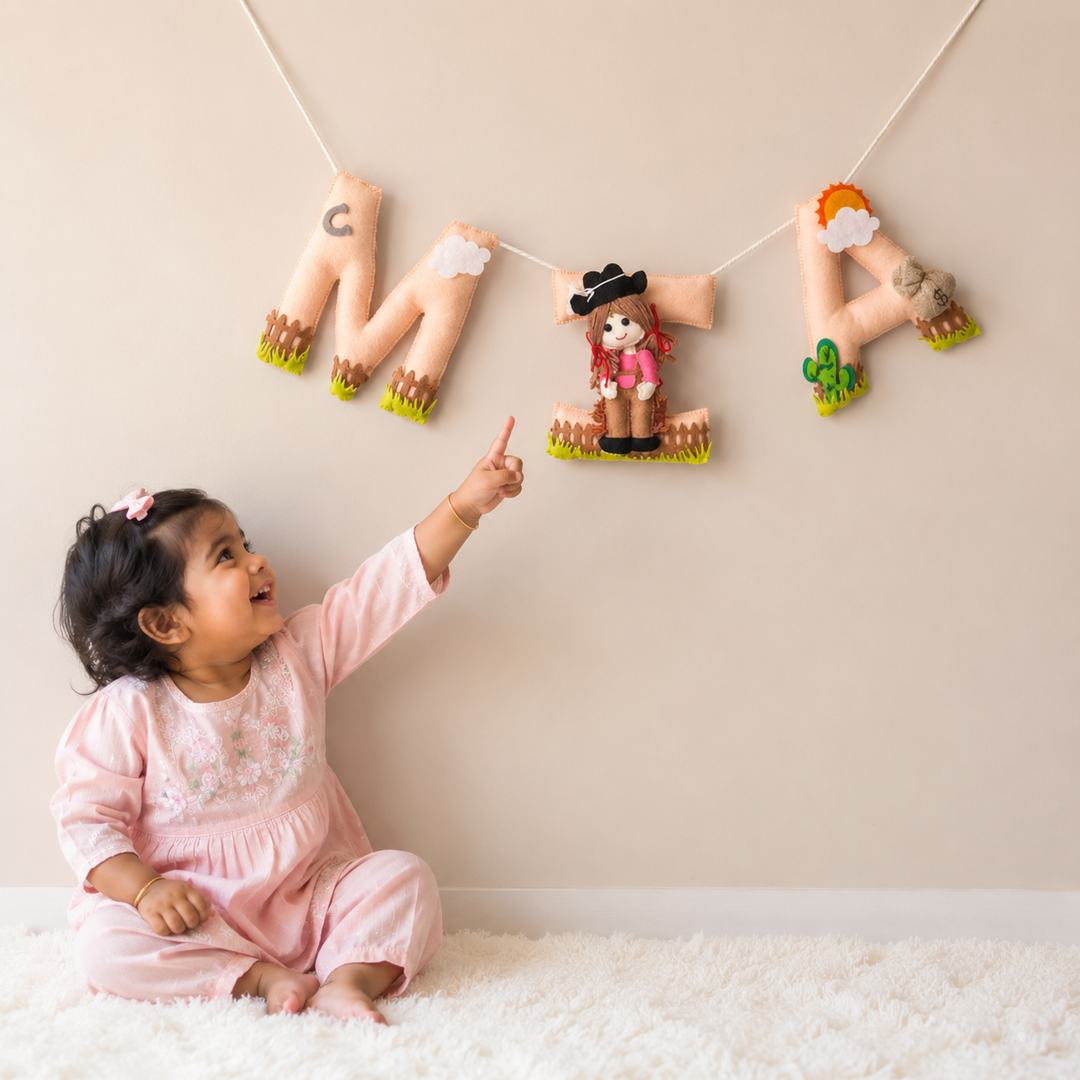 Babble Wrap The Wild West Name Bunting/Garland - Cow Girl