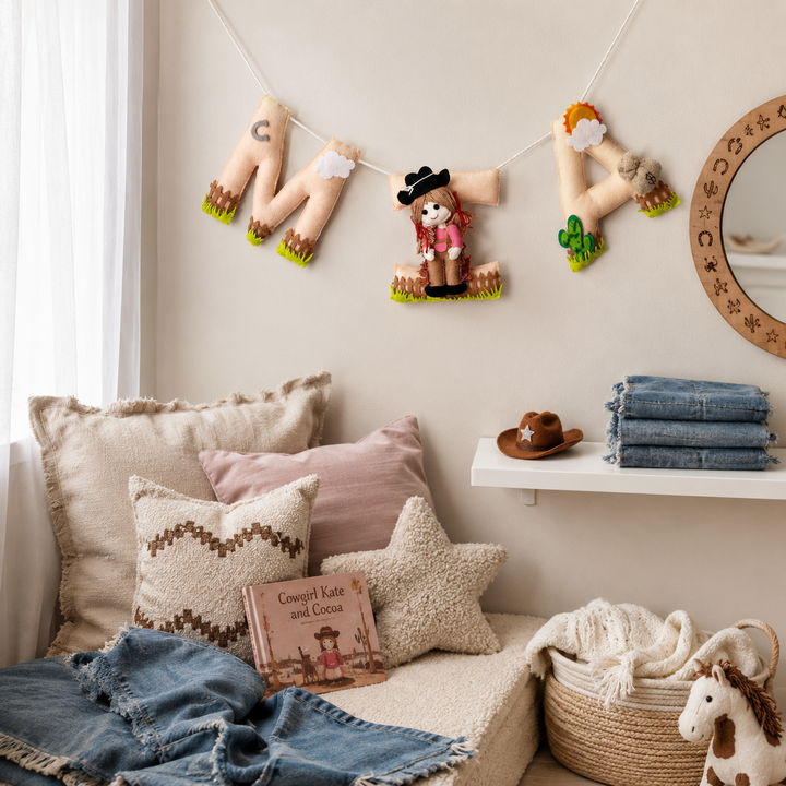 Babble Wrap The Wild West Name Bunting/Garland - Cow Girl