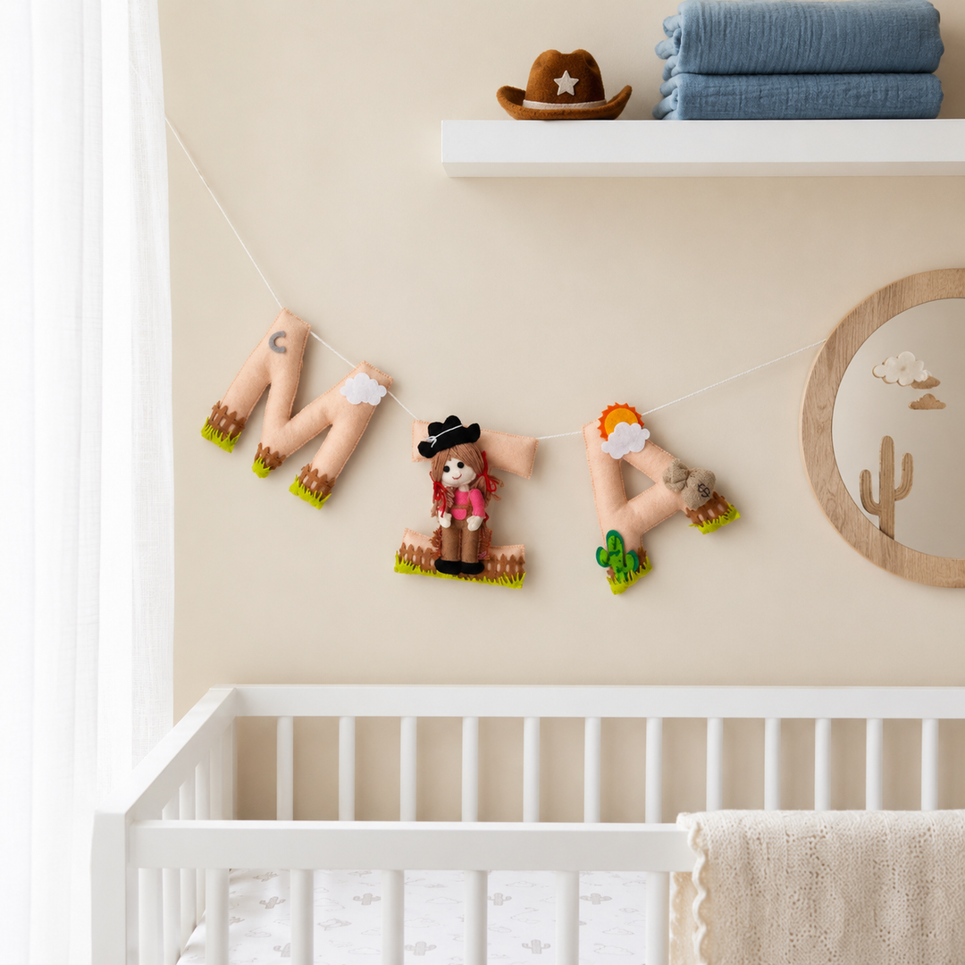 Babble Wrap The Wild West Name Bunting/Garland - Cow Girl