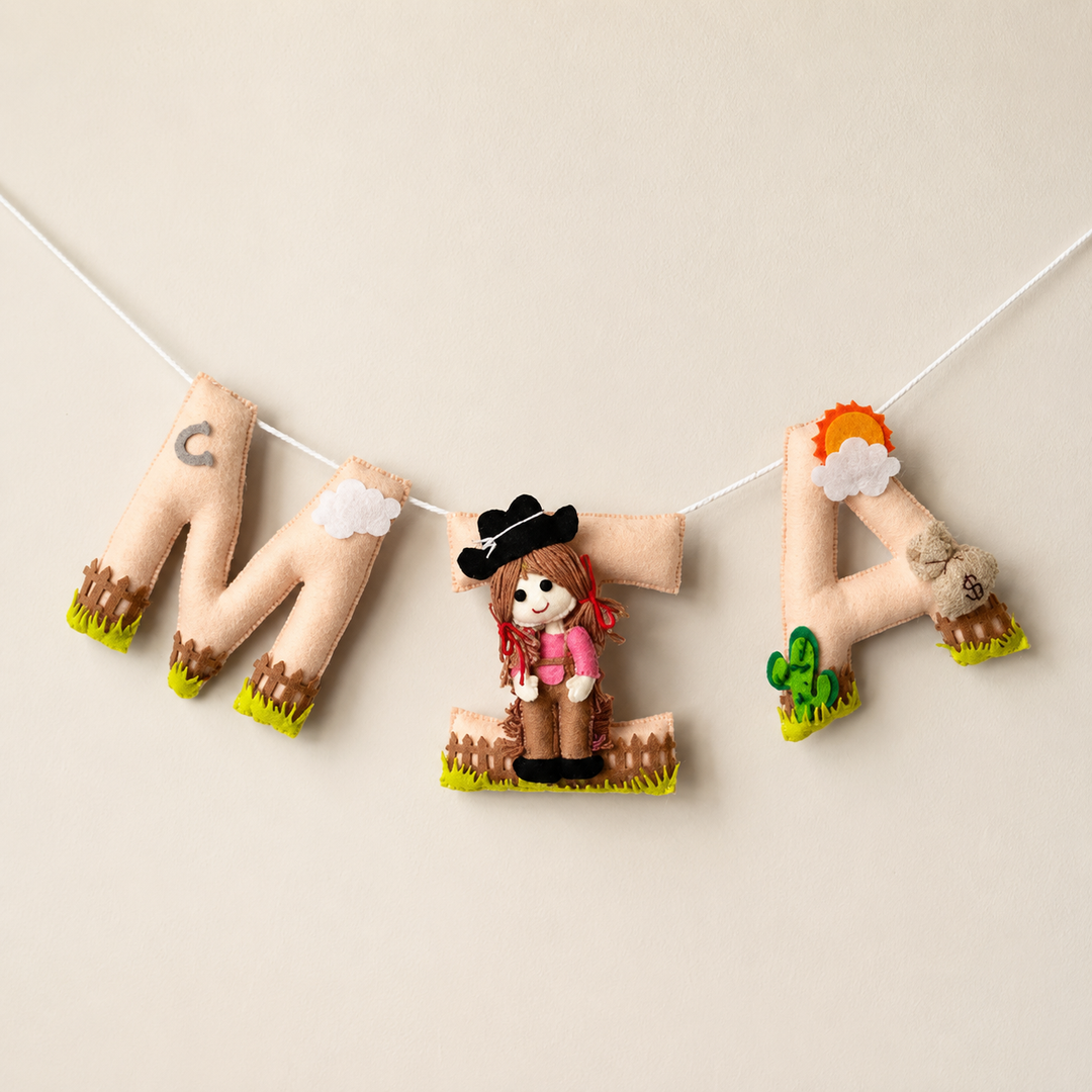 Babble Wrap The Wild West Name Bunting/Garland - Cow Girl