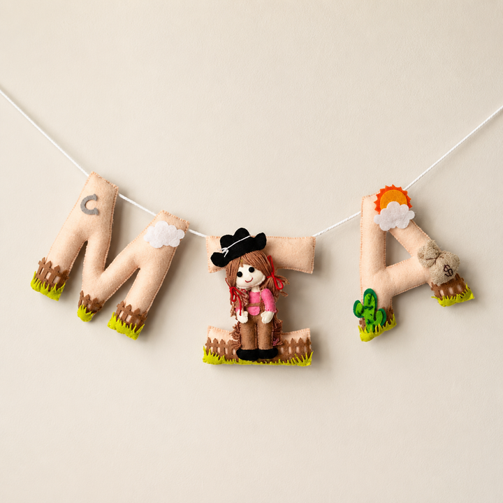 Babble Wrap The Wild West Name Bunting/Garland - Cow Girl