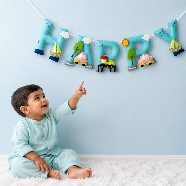 Babble Wrap Transport Theme Name Bunting/Garland